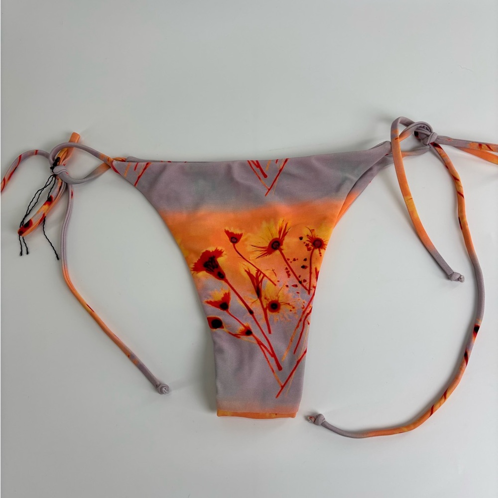 Miaou Kauai string bikini bottom Small side tie floral print - Picture 4 of 7